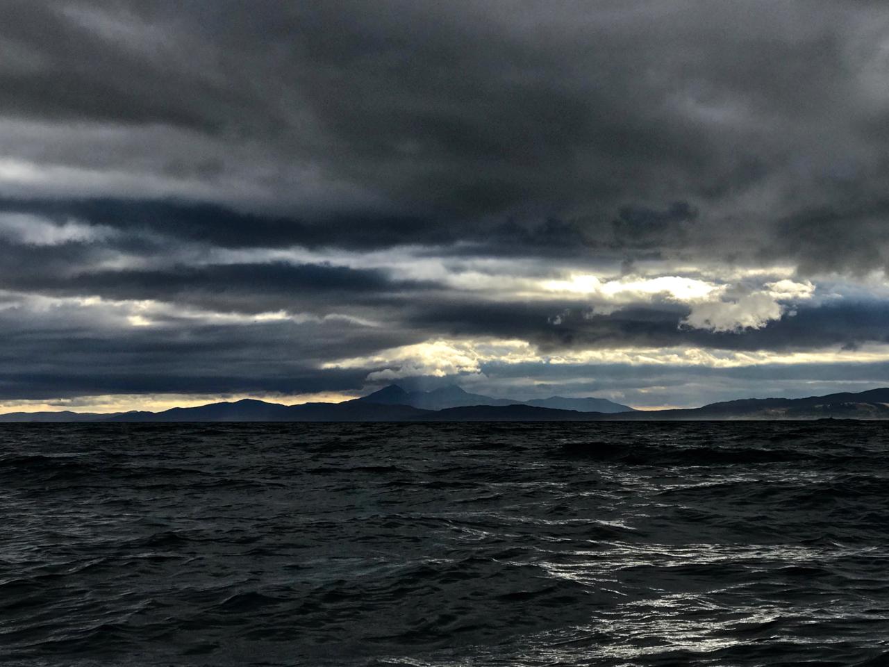 Black skies over the Sound of Jura