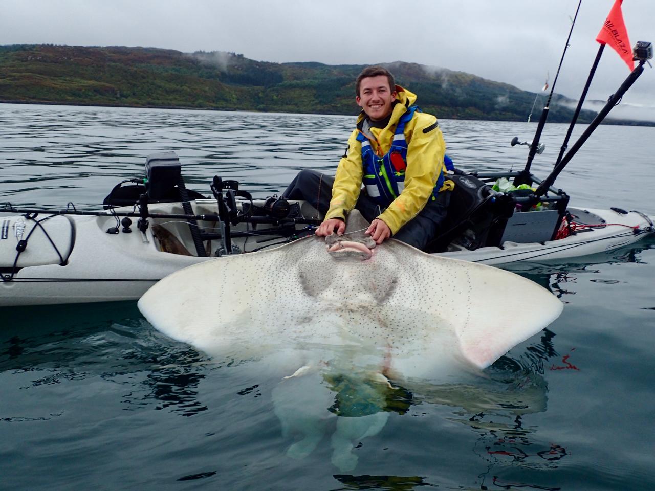 Giant Skate from a Kayak!